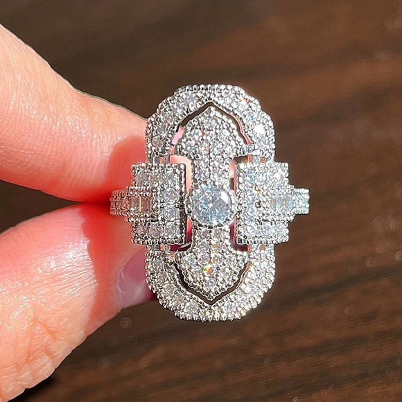 Geometric Sterling Silver Ring - Picture 2 of 5